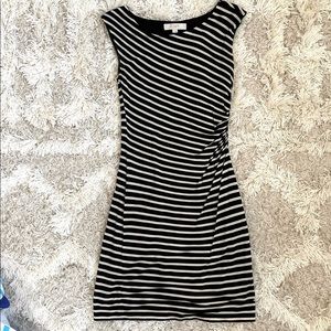 LOFT - Fitted Striped MIDI Dress